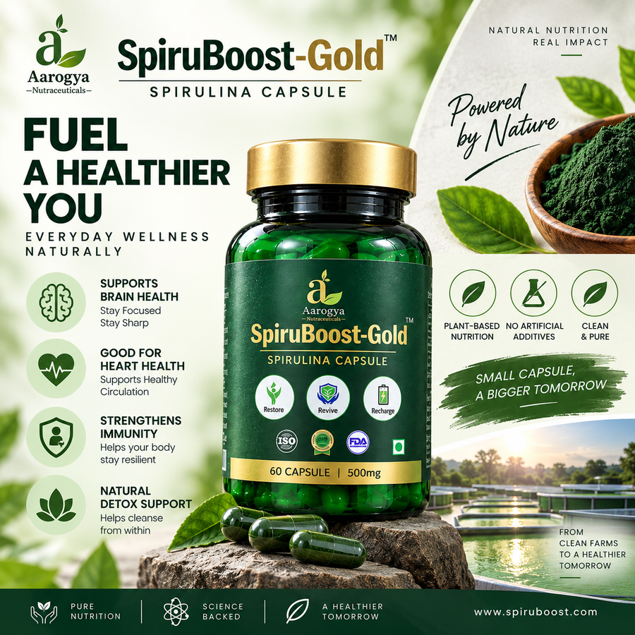 SpiruBoost Spirulina Capsule – 60 Capsules | 500mg